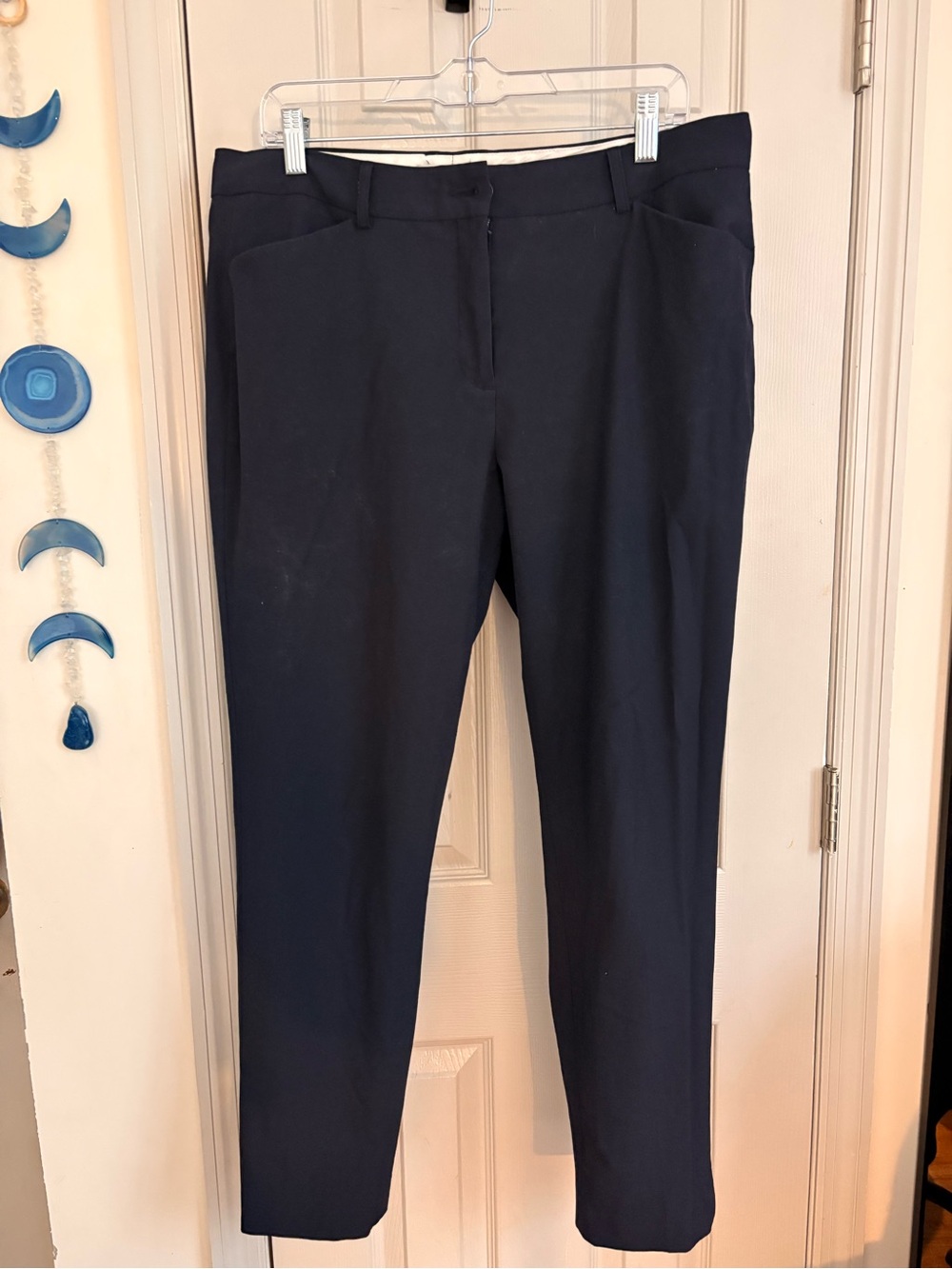 Cargo Navy Cropped Straight-Leg Jeans